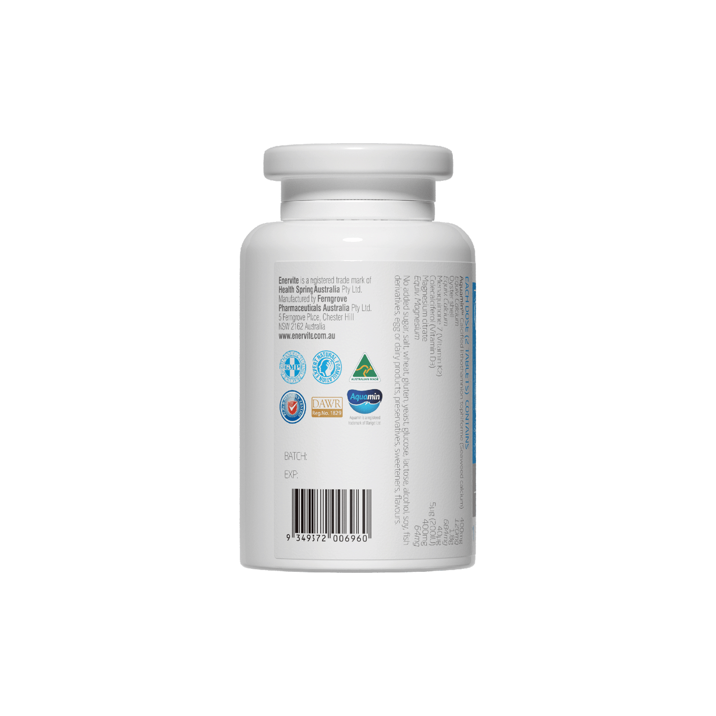Seaweed Calcium AQUAMIN™ 150 Tablets for Bone health | Enervite