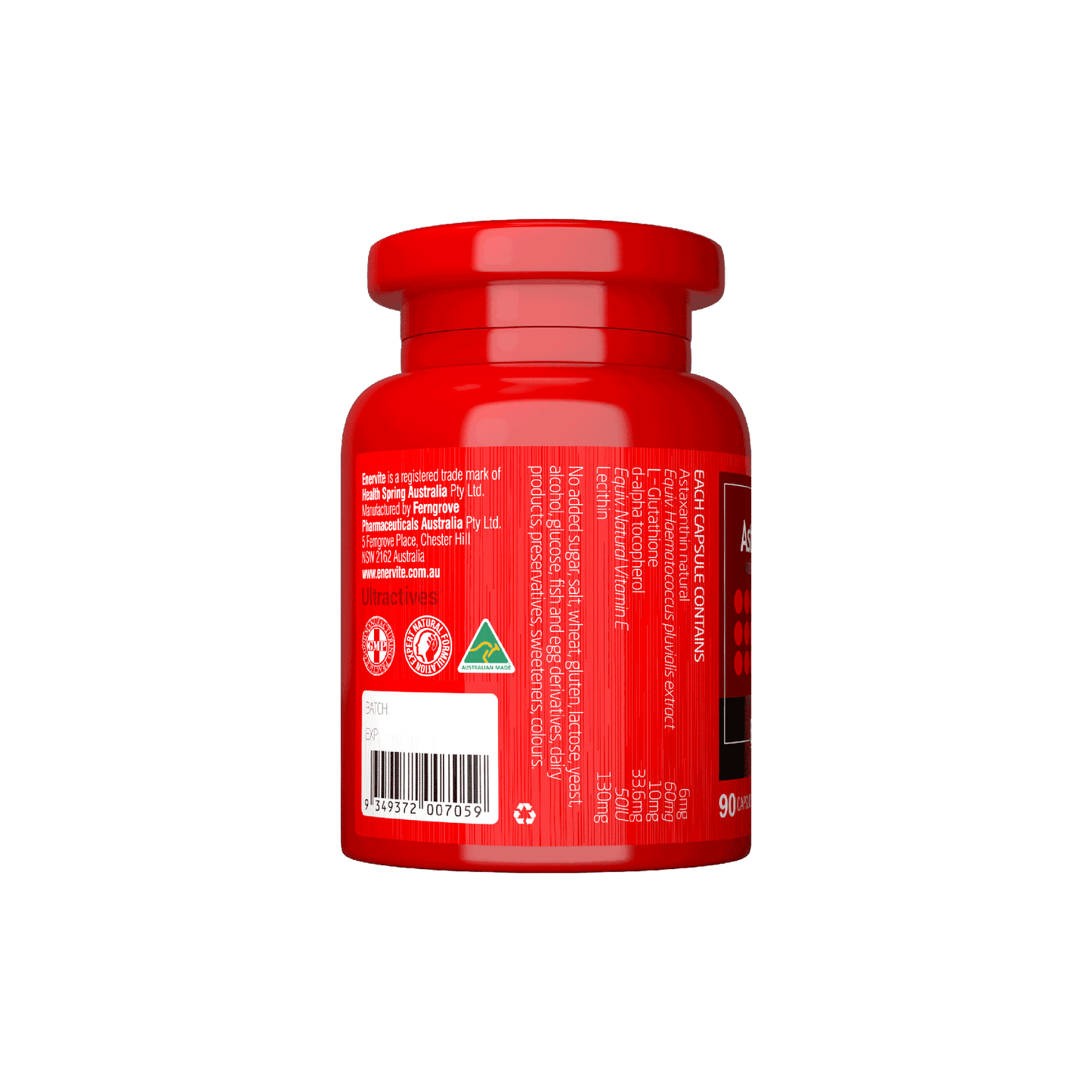 Astaxanthin 12mg Daily Dose 90 Capsules | Enervite