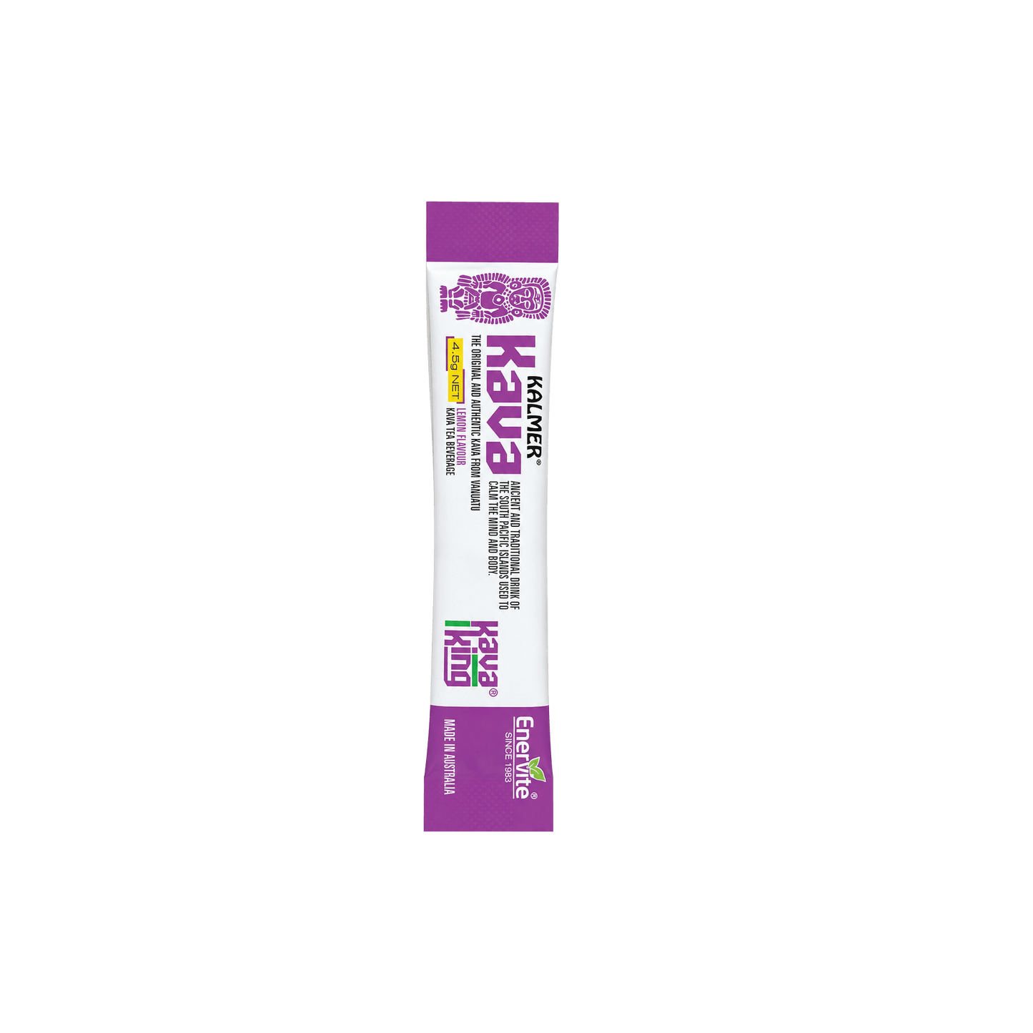 Kalmer Kava Lemon Flavour | Traditional Kava Tea Drink | 20 Sachets | Enervite