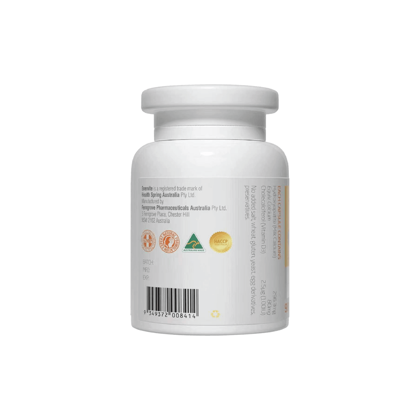Kids Milk Calcium Softgel Capsules | Milk Calcium with Vitamin D3 | 90 Softgel Capsules | Enervite