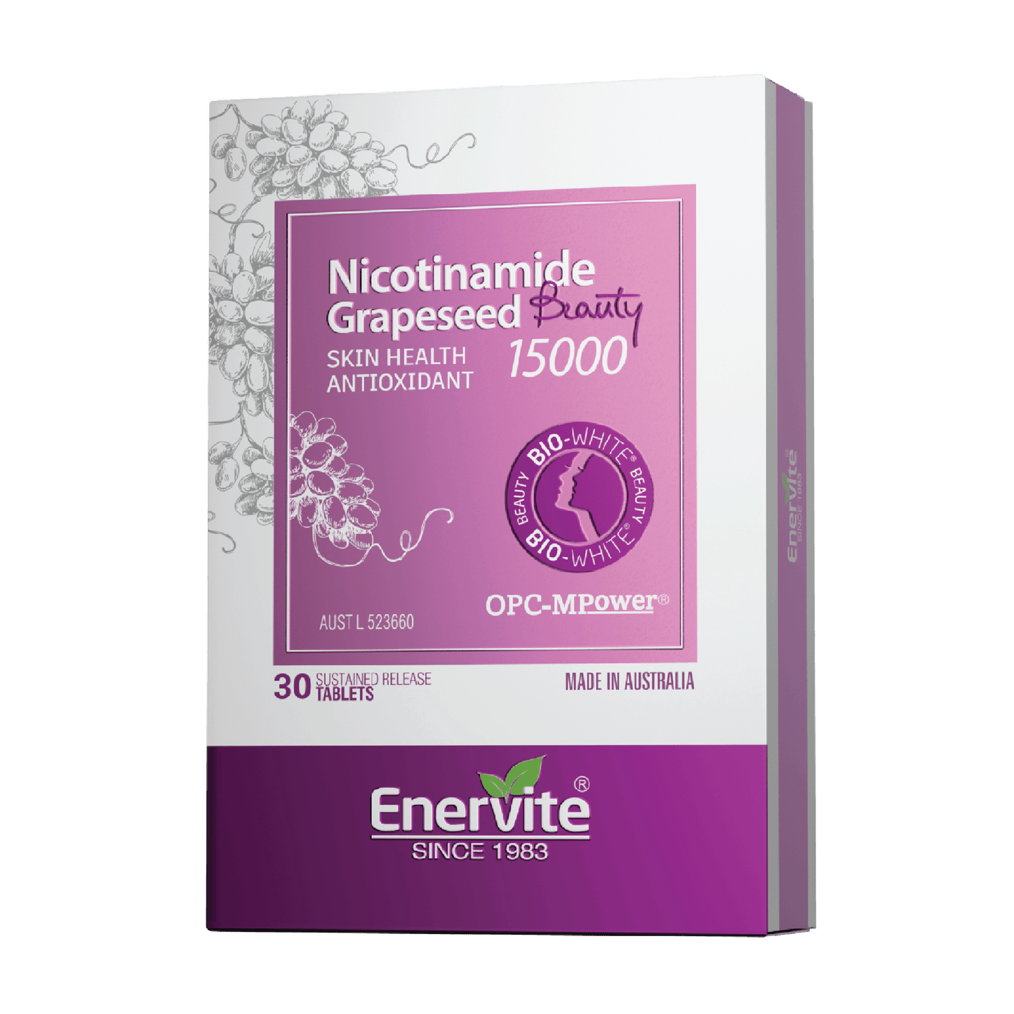 Nicotinamide Grapeseed 15000 | Skin Health & Antioxidant Support |Enervite