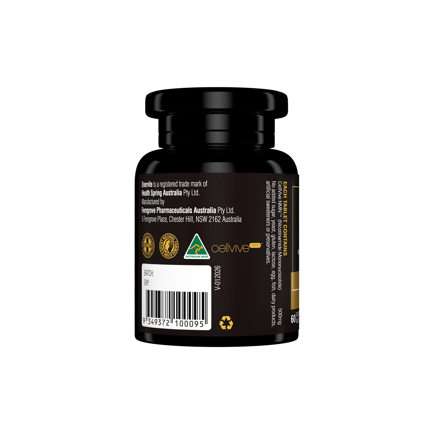 NMN 500mg Supplement CellVive™ 60 Tablets | Enervite