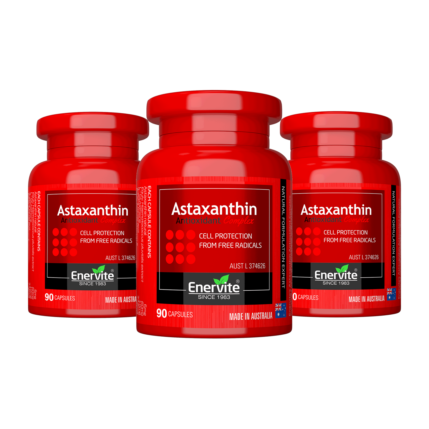 Astaxanthin 90 Capsules Antioxidant Supplement 3 Pack | Enervite(40% Off)