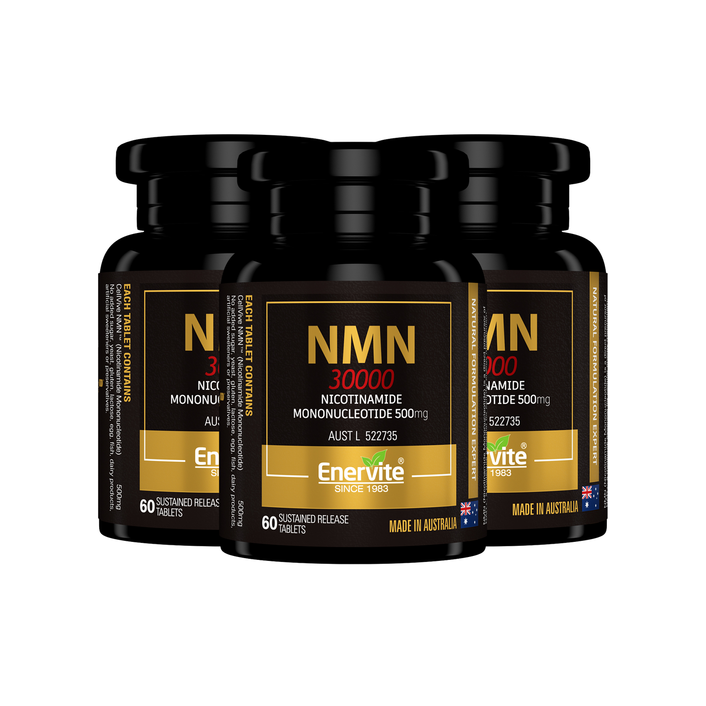 NMN Longevity Support Supplement 60 Tablets 3 pack | Enervite (15% Off)