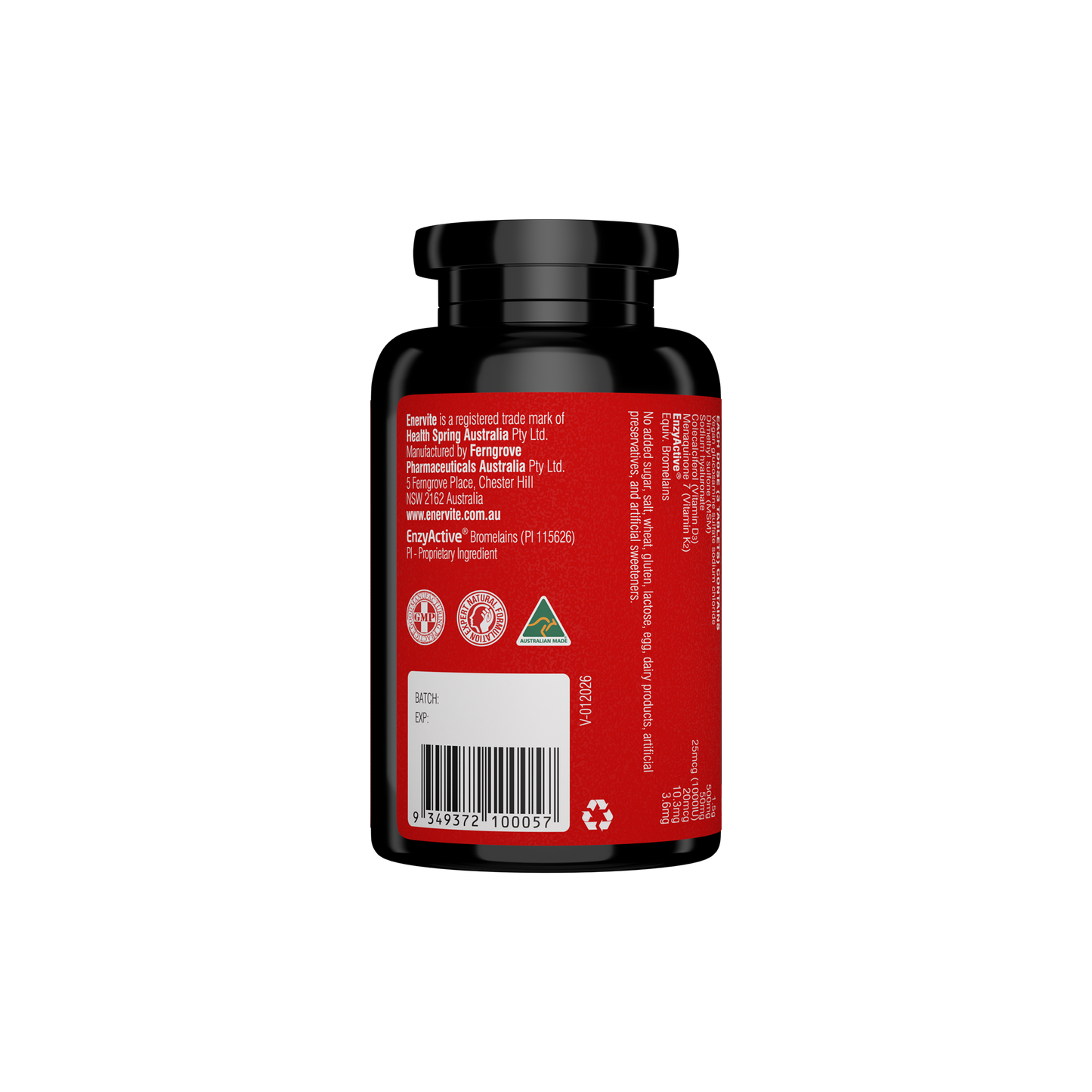 Vegan Glucosamine Forte 180 Tablets for Joint Support | Enervite