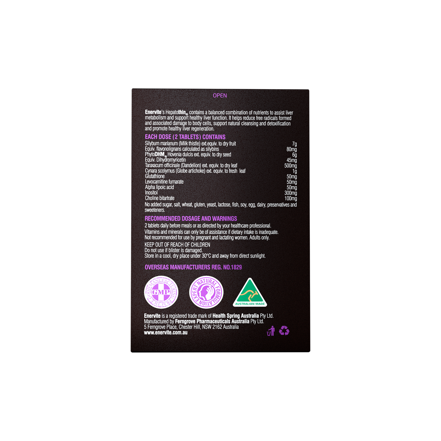 Hepatothin Liver Supplement | Enervite