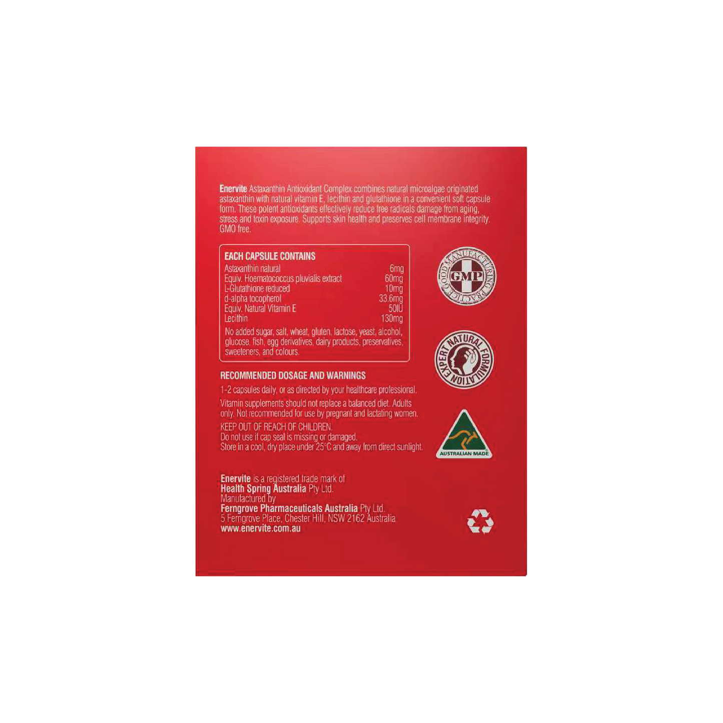 Astaxanthin Antioxidant Gift Set 90 Capsules | Enervite