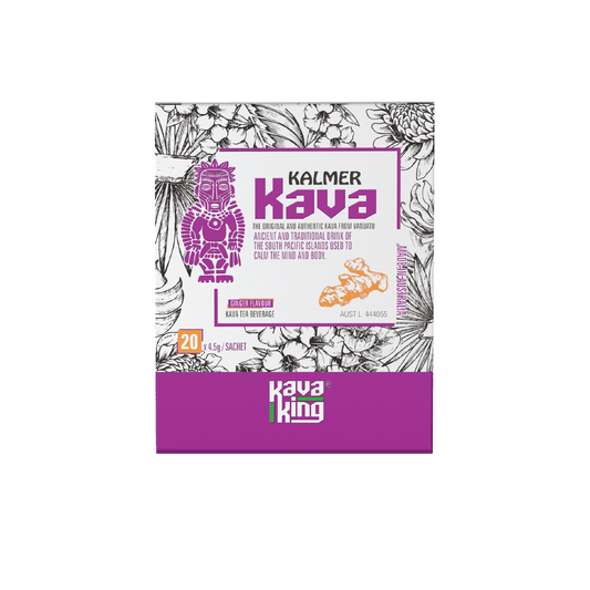 Kalmer Kava Ginger Flavour | Traditional Kava Tea Drink | 20 Sachets | Enervite