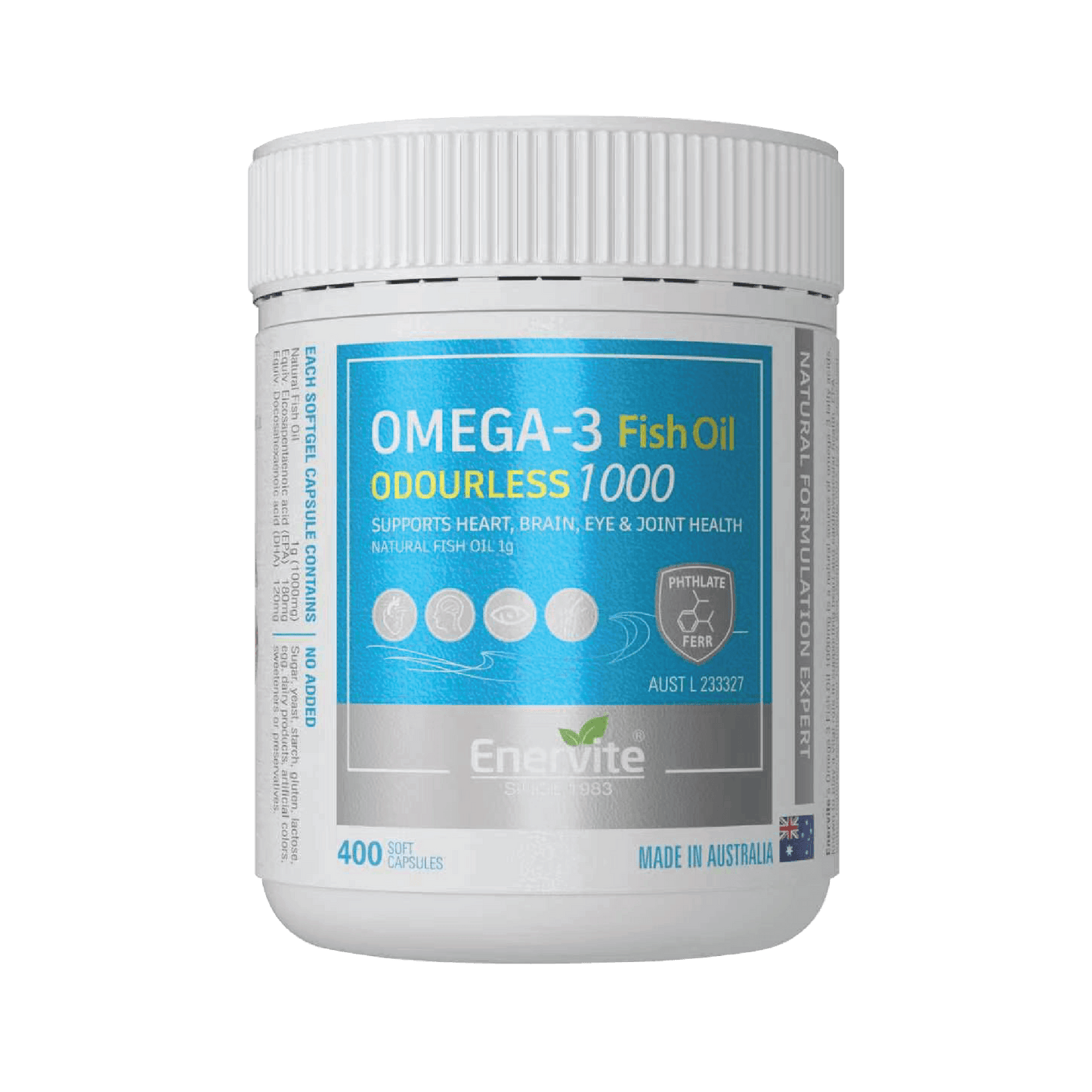 Deep Sea Fish Oil 1000mg Omega-3 400 Capsules | Enervite