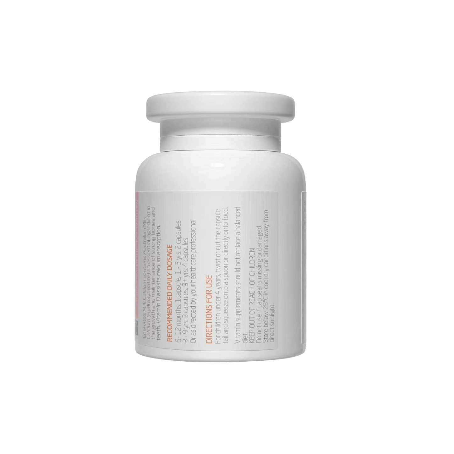 Kids Milk Calcium Softgel Capsules | Milk Calcium with Vitamin D3 | 90 Softgel Capsules | Enervite