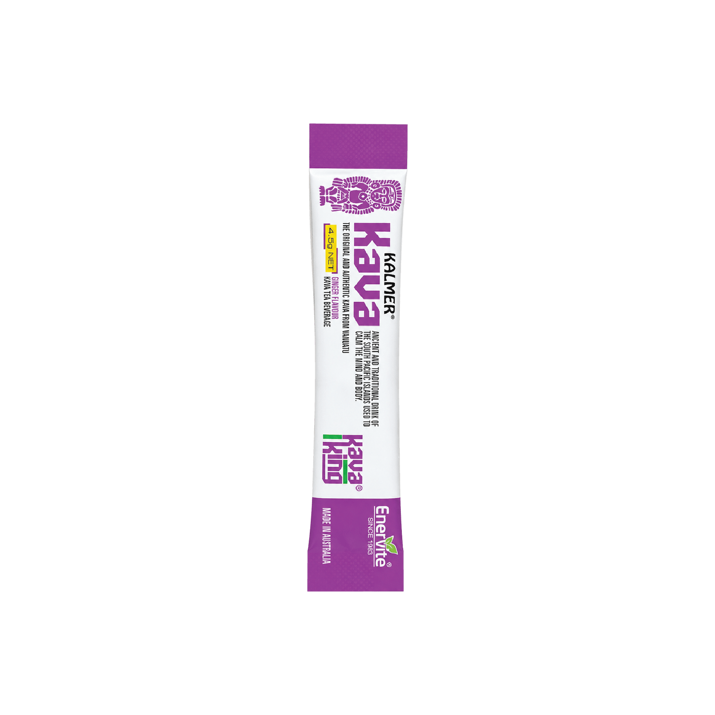 Kalmer Kava Ginger Flavour | Traditional Kava Tea Drink | 20 Sachets | Enervite