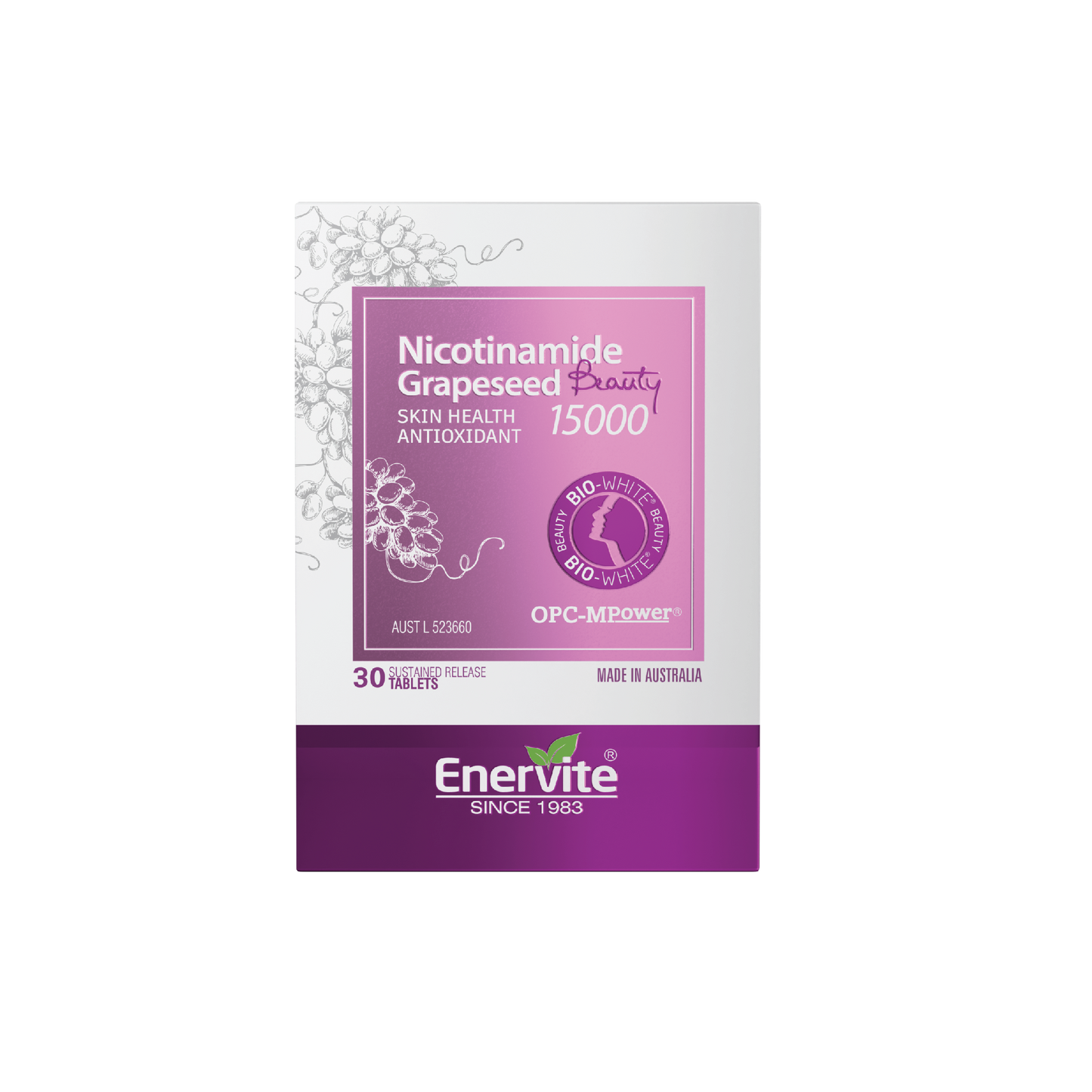 Nicotinamide Grapeseed 15000 | Skin Health & Antioxidant Support |Enervite
