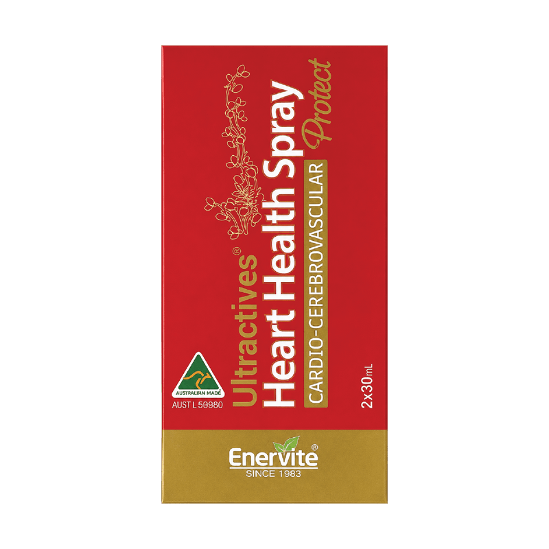 Heart Health Oral Spray | Herbal Cardiovascular Support | Australian Made 30mL * 2 | Enervite