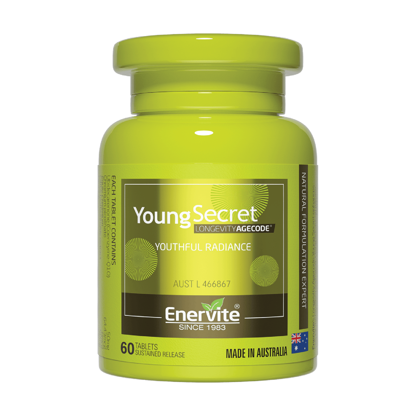 Young Secret Anti-Ageing Supplement 60 Tablets | Enervite