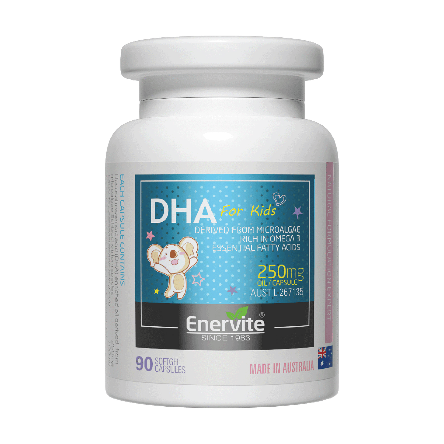 DHA for Kids 90 Capsules for Brain & Eye Support | Enervite