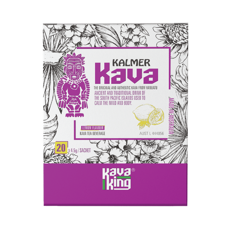 Kalmer Kava Lemon Flavour | Traditional Kava Tea Drink | 20 Sachets | Enervite