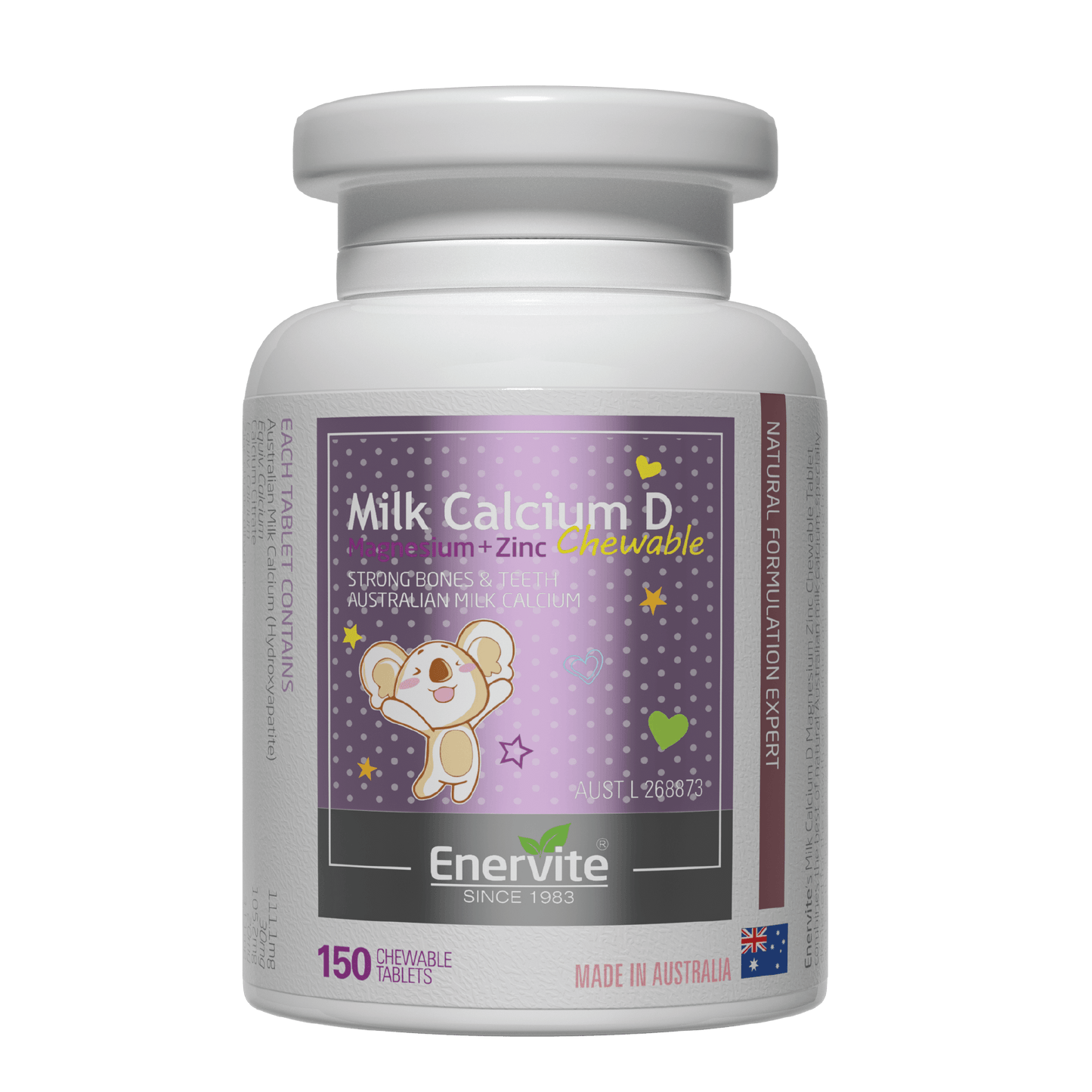 Milk Calcium with Vitamin D 150 Tablets for Bone Support | Enervite