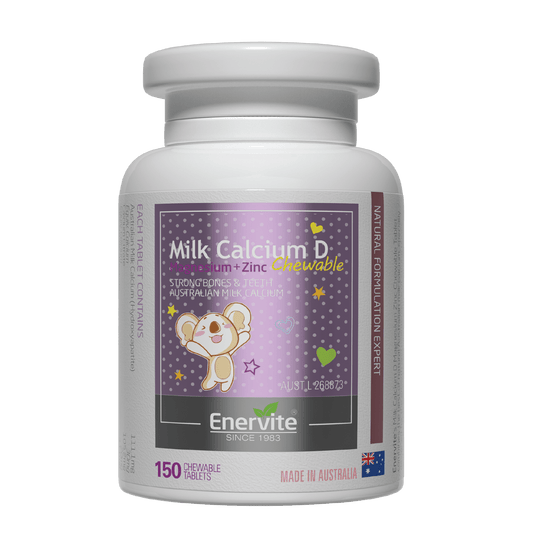Milk Calcium with Vitamin D 150 Tablets for Bone Support | Enervite