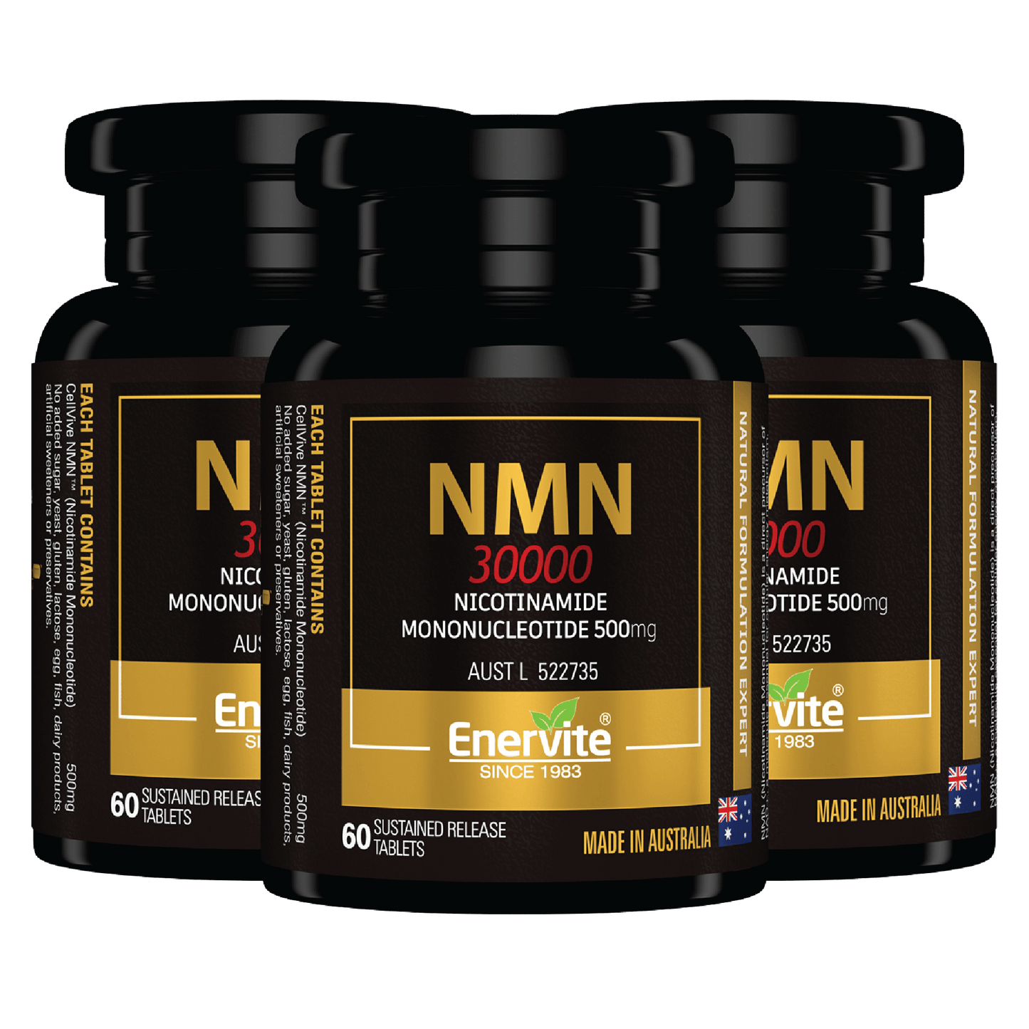 NMN Longevity Support Supplement 60 Tablets 3 pack | Enervite (15% Off)