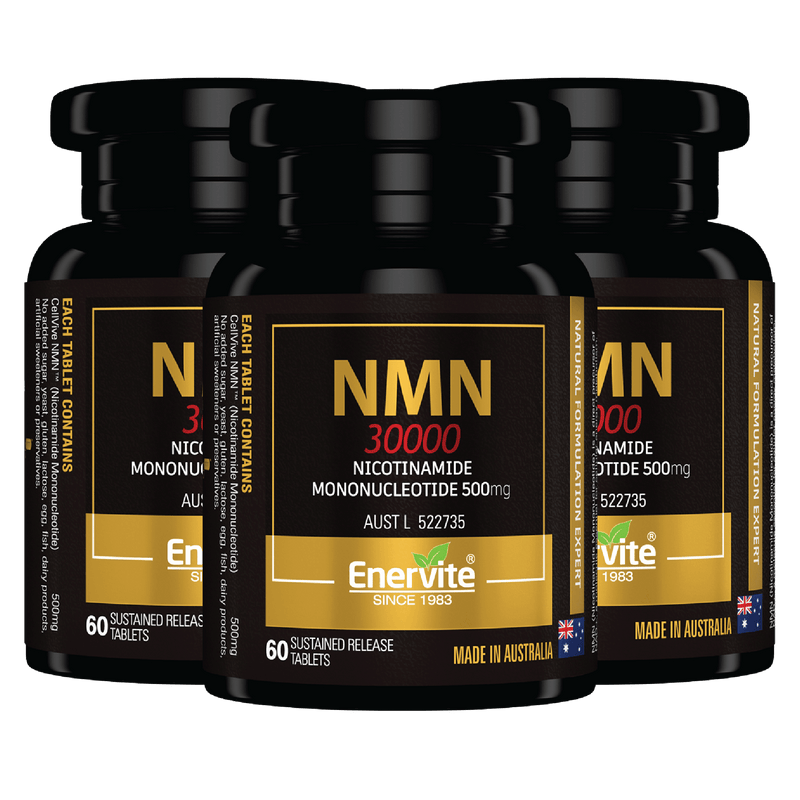 NMN Longevity Support Supplement 60 Tablets 3 pack | Enervite (15% Off)