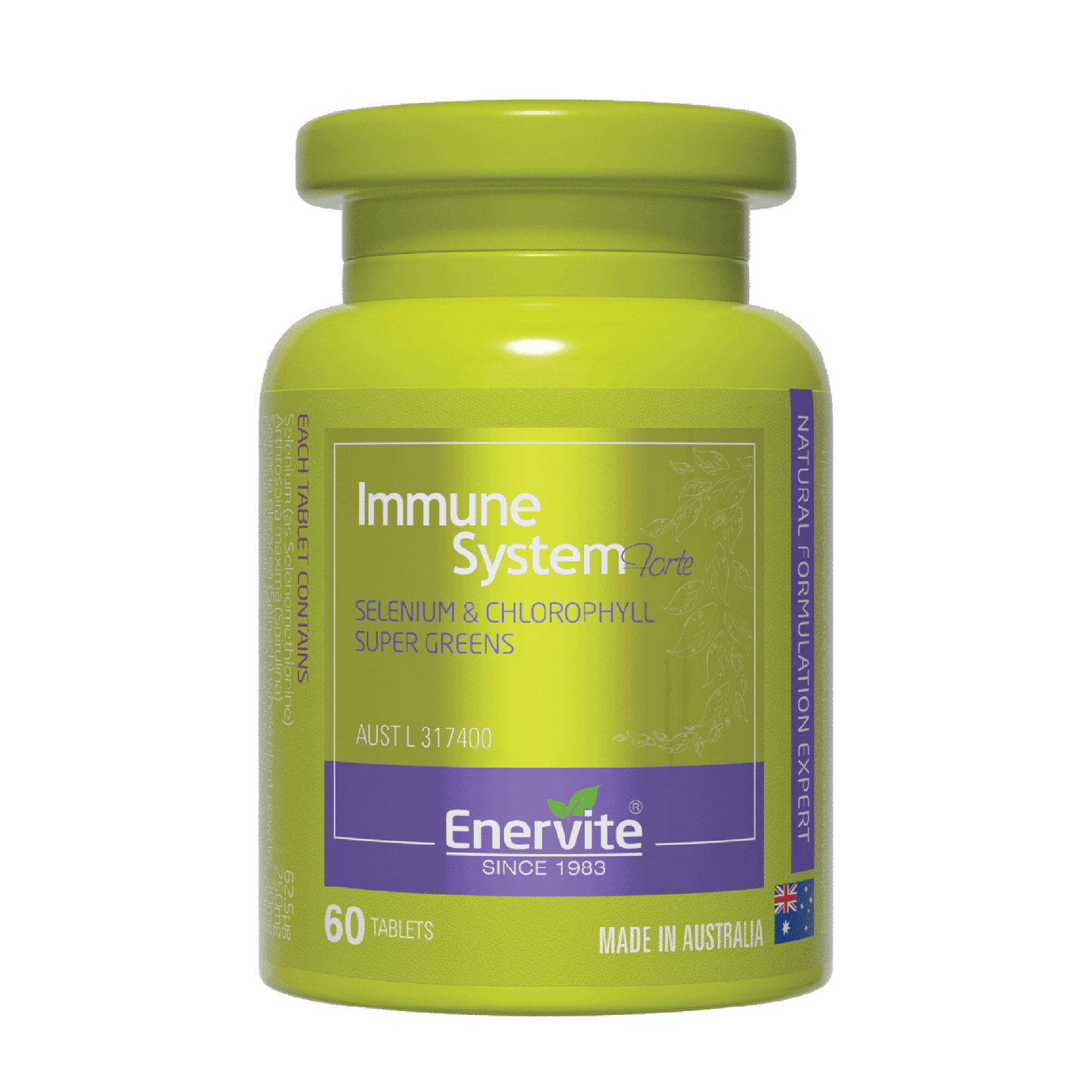Immune System Supplement Vegan 60 Tablets | Enervite