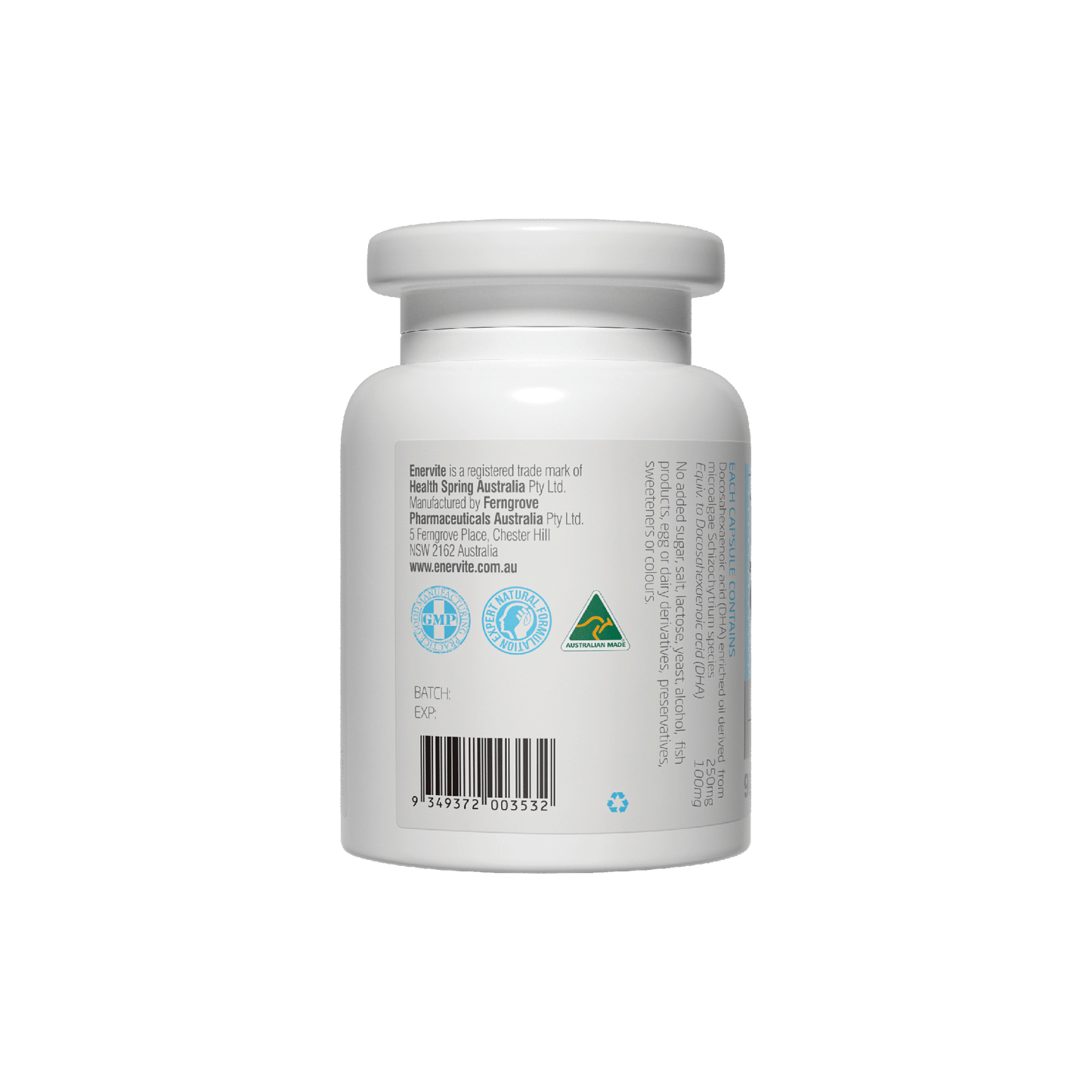 DHA for Kids 90 Capsules for Brain & Eye Support | Enervite