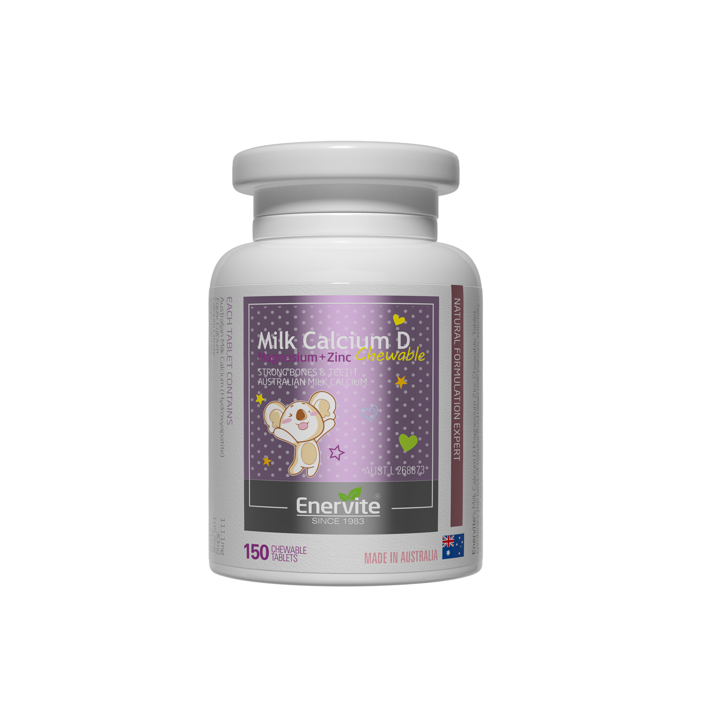 Milk Calcium with Vitamin D 150 Tablets for Bone Support | Enervite