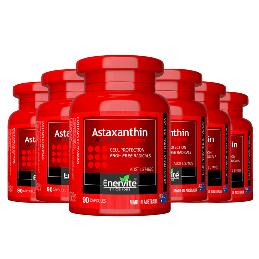Astaxanthin 90 Capsules Antioxidant Supplement 6 Pack | Enervite (50% Off)