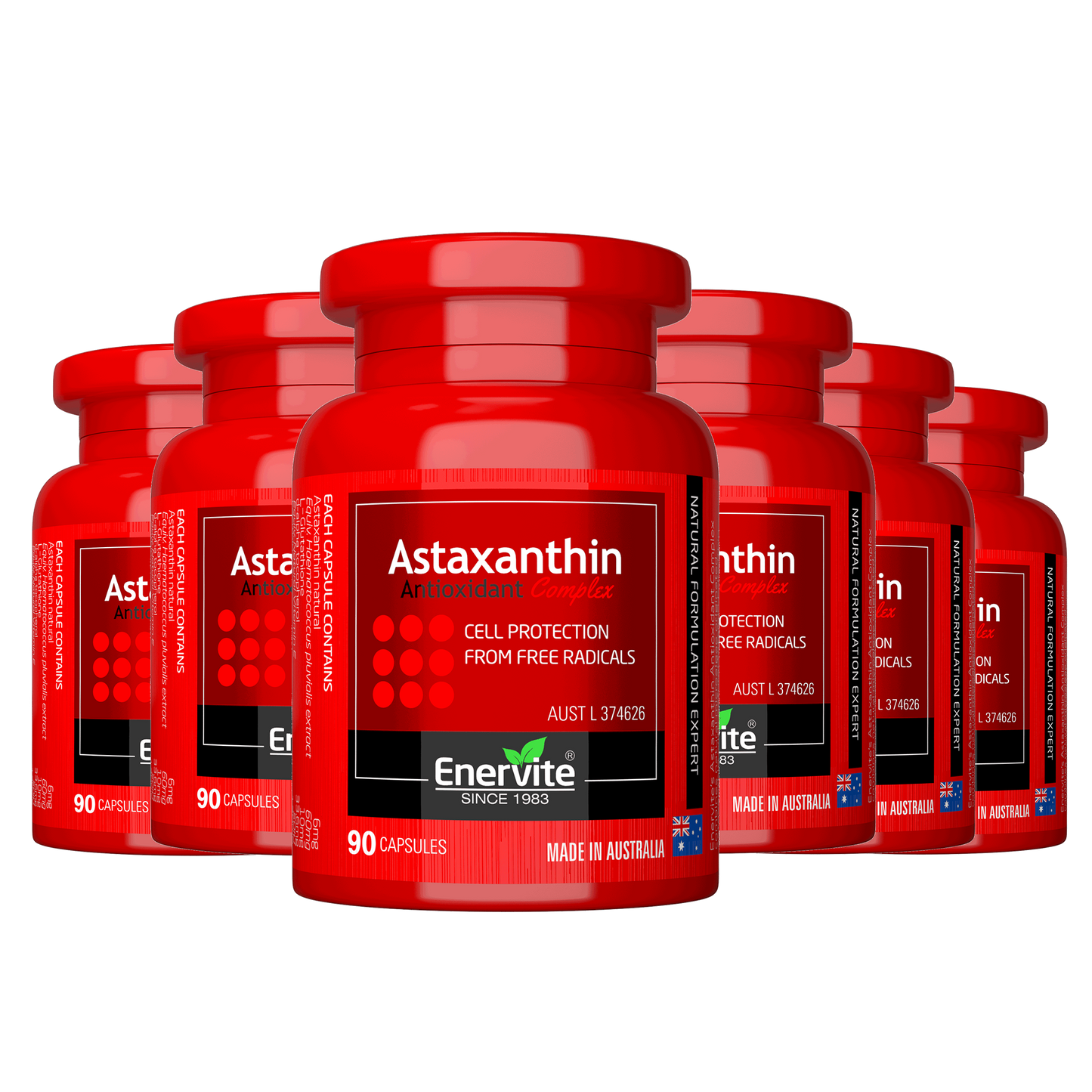 Astaxanthin 90 Capsules Antioxidant Supplement 6 Pack | Enervite (50% Off)