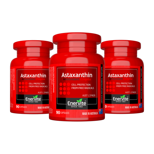 Astaxanthin 90 Capsules Antioxidant Supplement 3 Pack | Enervite(40% Off)
