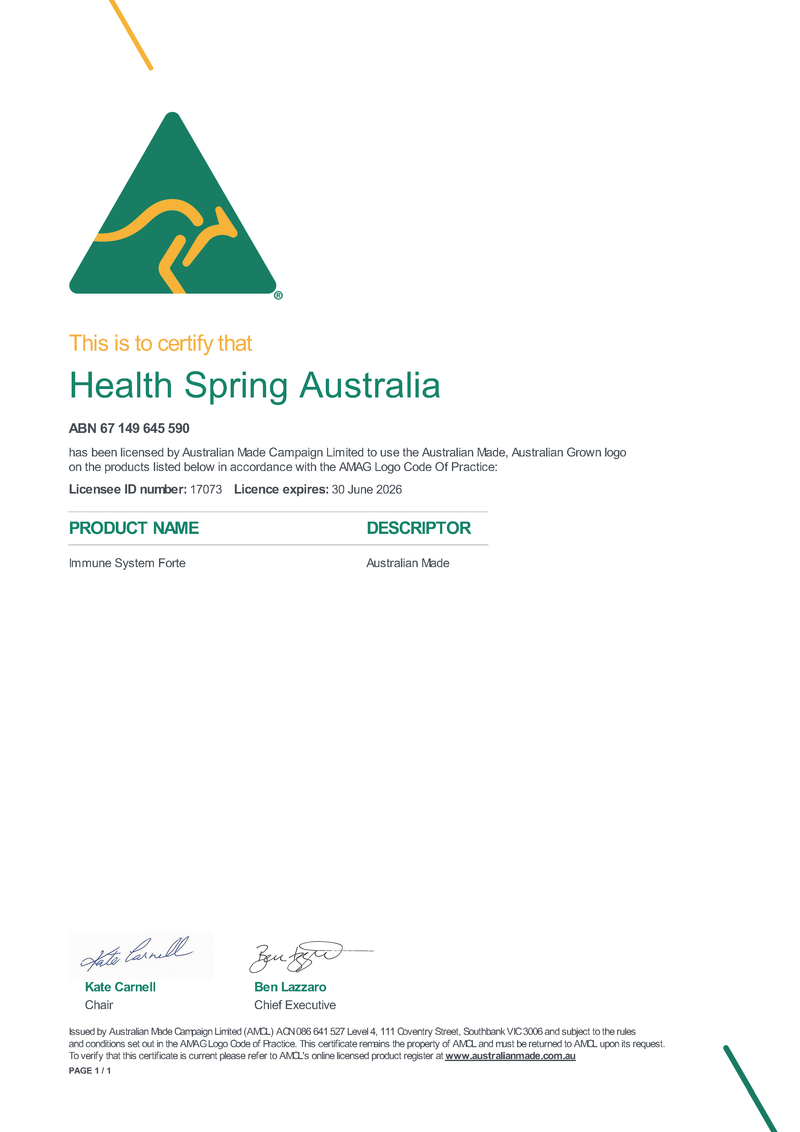 Official Certification