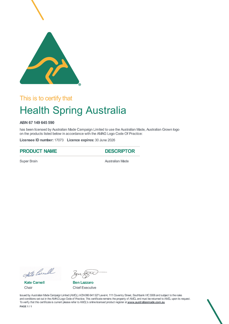 Australian Made Certification